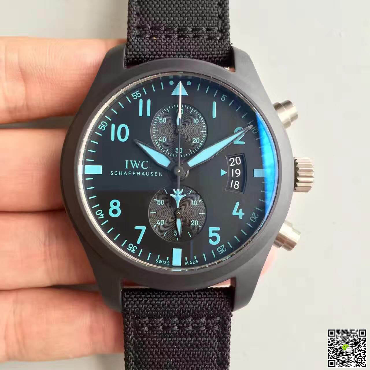 Best Replica Replica IWC Pilot Chronograph IW388003 ZF Factory 1:1 Best Edition Swiss ETA7750 Black Dial - Colareps