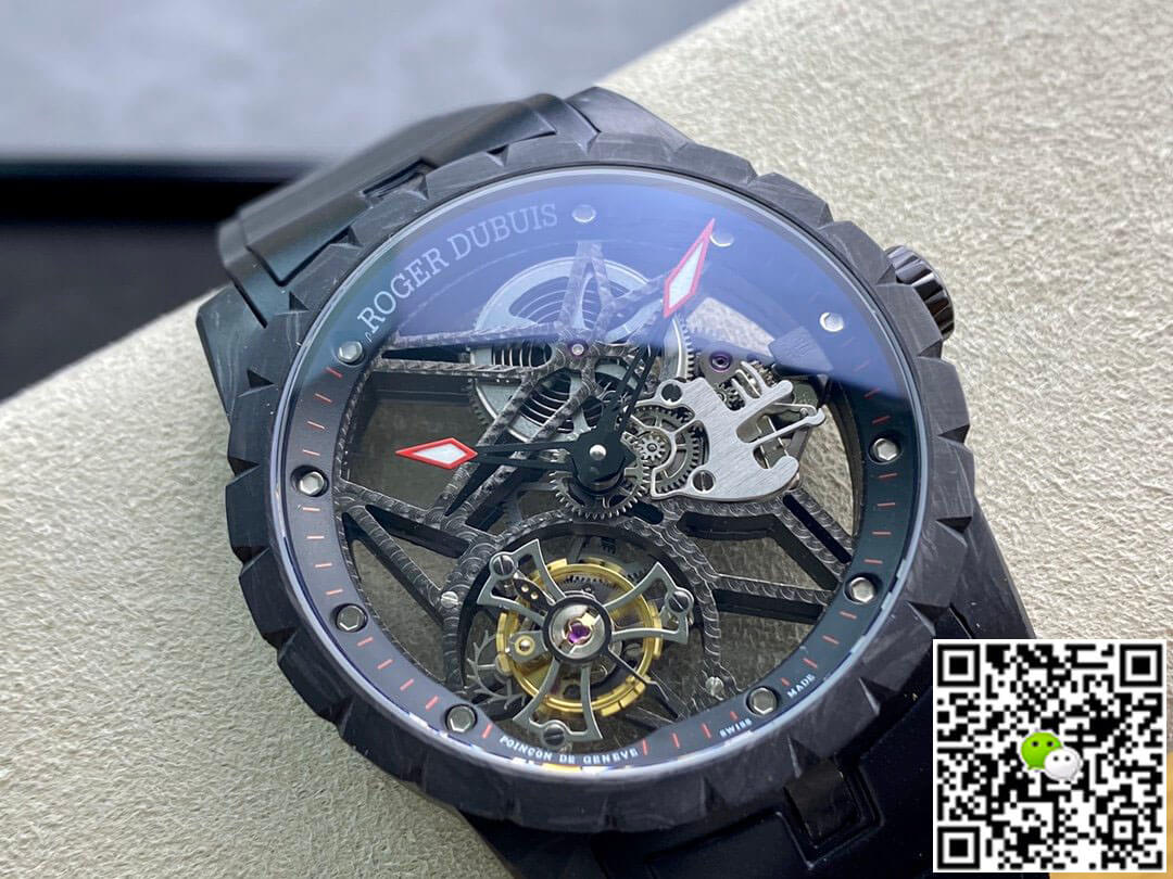 Best Replica Replica Roger Dubuis Excalibur DBEX0577 1:1 Best Edition BBR Factory Tourbillon Skeleton Dial - Colareps