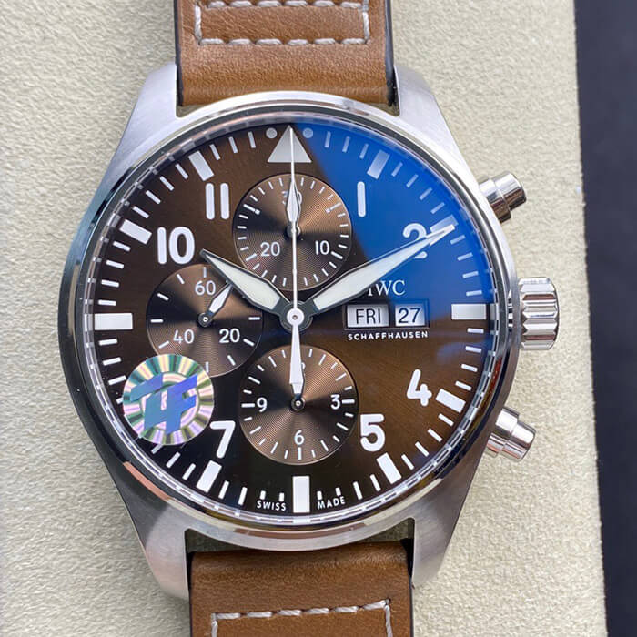 Best Replica Replica IWC Pilot Chronograph IW377713 ZF Factory 1:1 Best Edition Swiss ETA7750 Brown Dial - Colareps
