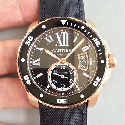 Best Replica Replica Calibre De Cartier Diver W7100052 JF Factory 1:1 Best Edition Swiss ETA9015 - Colareps