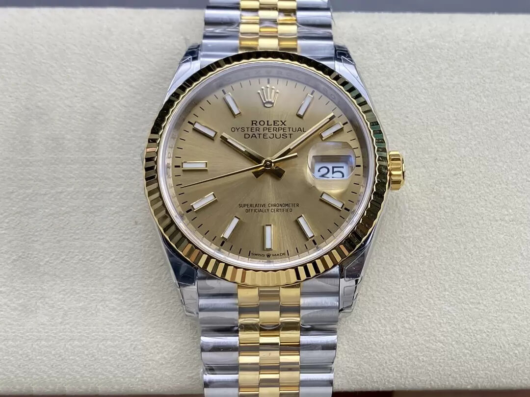 Best Replica Replica Rolex Datejust M126233-0015 1:1 Best Edition VS Factory Champagne Dial - Colareps