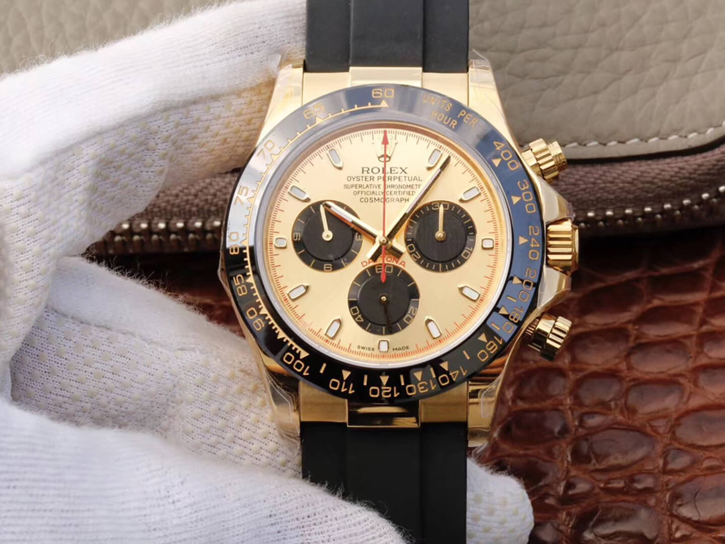 Best Replica Replica Rolex Daytona Cosmograph 116518ln 1:1 Best Edition JH Factory V6 Yellow Gold Dial - Colareps