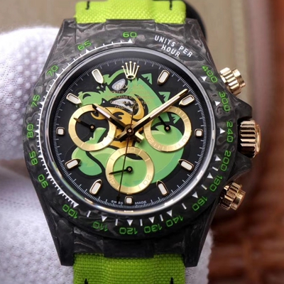Best Replica Rolex Daytona Replica Cosmos Green Exploded Dragon 1:1 Best Edition WWF Factory Swiss ETA7750 - Colareps