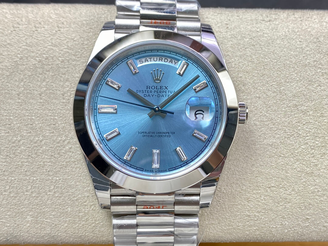 Best Replica Replica Rolex Day Date 228206 1:1 Best Edition EW Factory Ice Blue Dial - Colareps