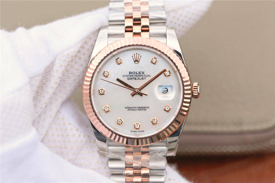Best Replica Replica Rolex Datejust M126331-0014 1:1 Best Edition EW Factory Rose Gold Mother-Of-Pearl Dial - Colareps