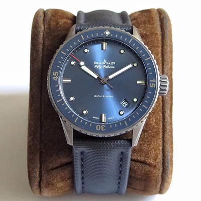 Best Replica Replica Blancpain Fifty Fathoms Bathyscaphe 5000-0240-O52A ZF Factory Men Watches 1:1 Best Edition Swiss ETA1315 Blue Sunburst Dial - Colareps