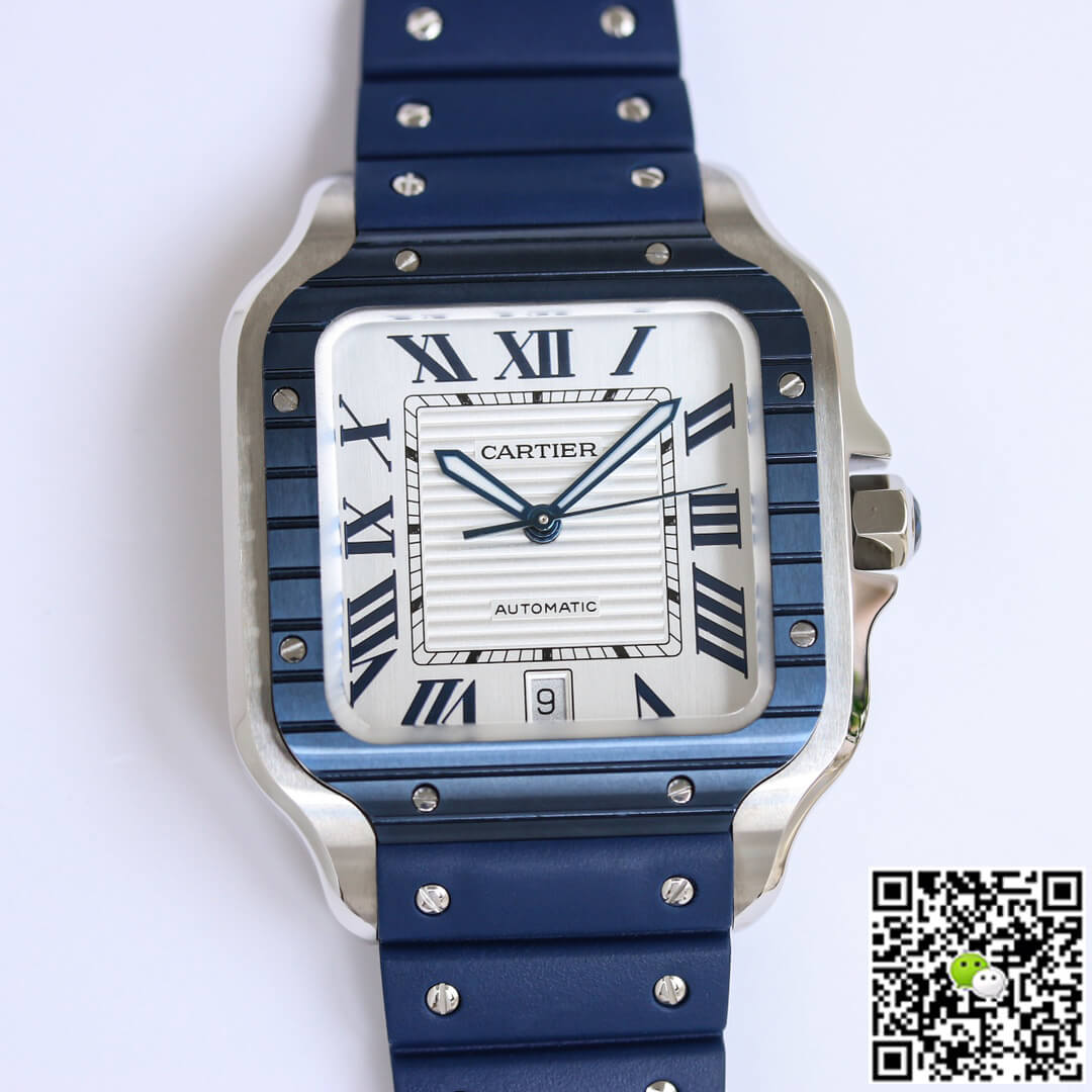 Best Replica Replica Cartier Santos 1:1 Best Edition GF Factory Rubber Strap - Colareps