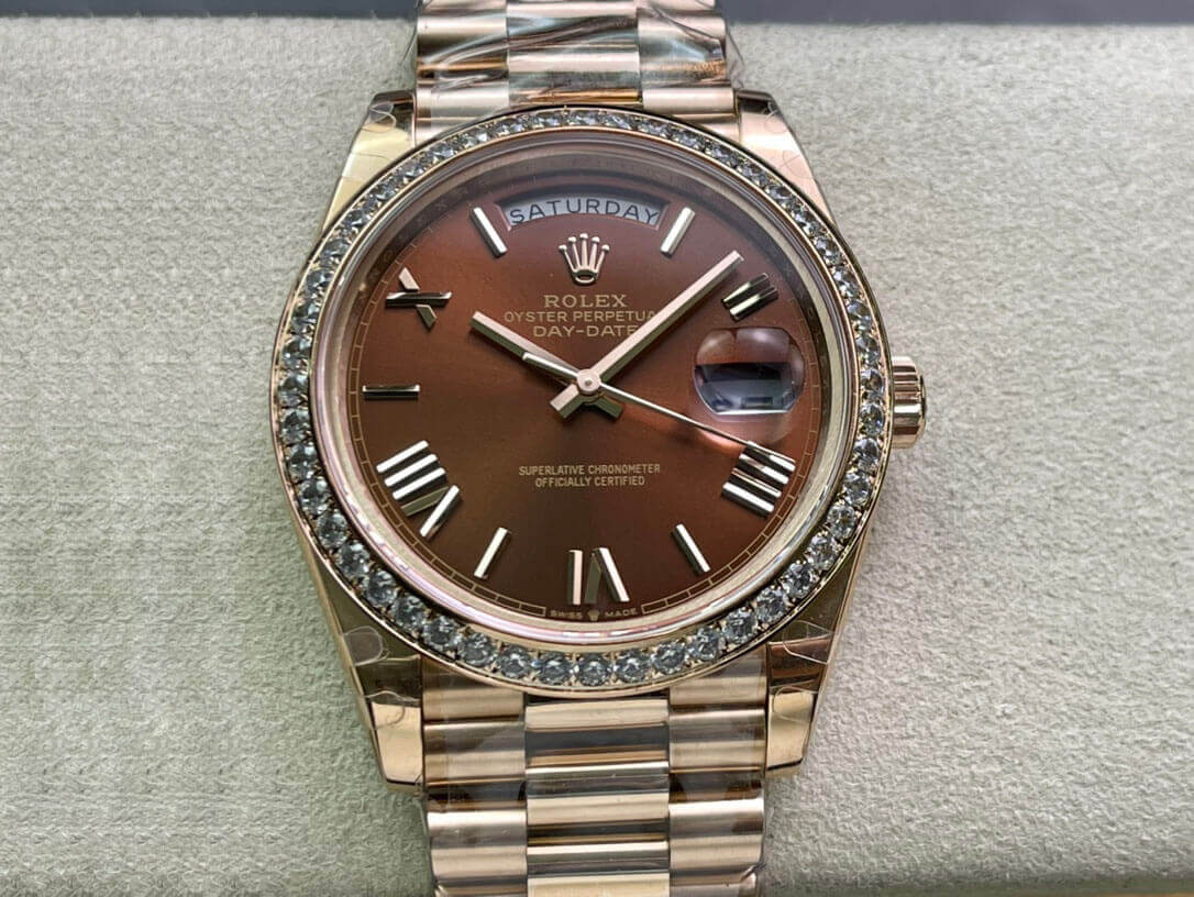 Best Replica Replica Rolex Day Date M228345RBR-0009 1:1 Best Edition EW Factory Brown Dial - Colareps