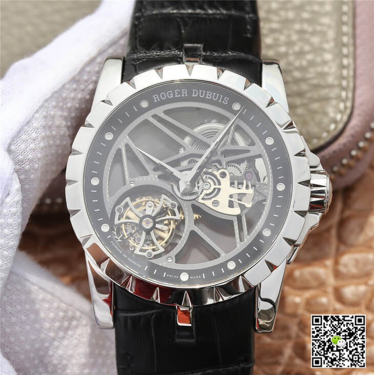 Best Replica Replica Roger Dubuis Excalibur RDDBEX0260 1:1 Best Edition JB Factory Skeleton Tourbillon Dial - Colareps