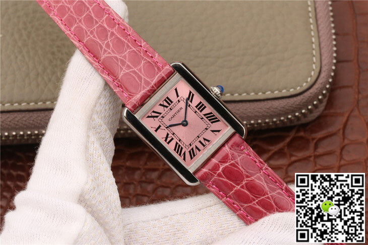 Best Replica Cartier Replica Tank W5200000 Ladies 1:1 Best Edition K11 Factory Pink Dial - Colareps