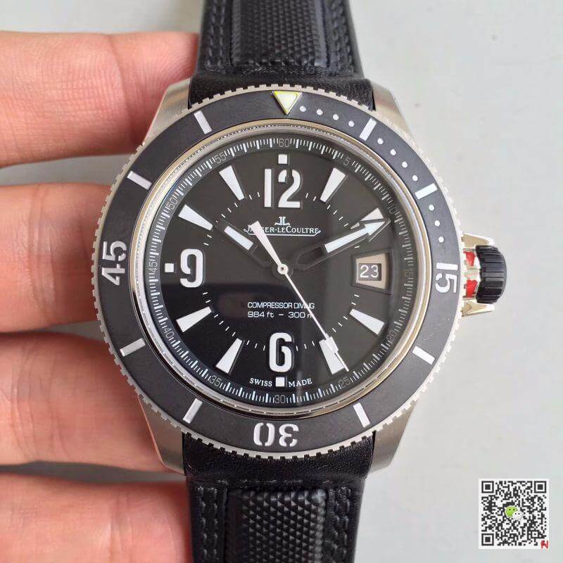 Best Replica Replica Jaeger-LeCoultre Master Compressor 2018670 Noob Factory 1:1 Best Edition Swiss ETA2836-2 Black Leather Strap - Colareps