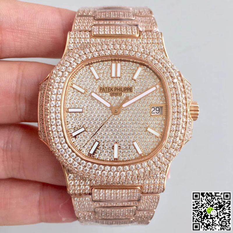 Best Replica Patek Philippe Replica Nautilus Jumbo 5719/10G-010 1:1 Best Edition Swiss ETA 324SC Diamond Dial - Colareps