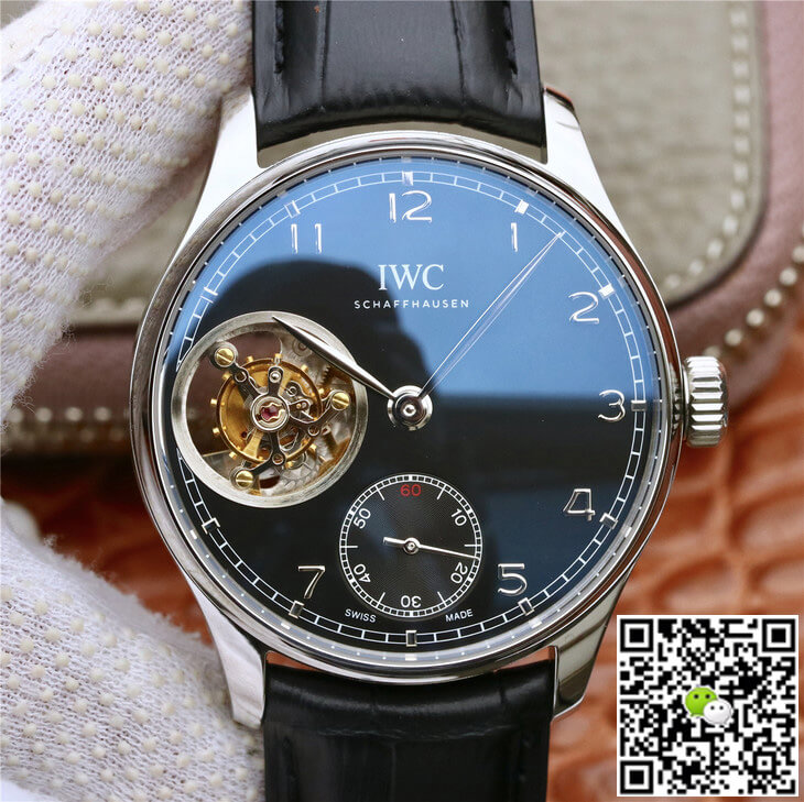 Best Replica Replica IWC Portuguese Tourbillon 1:1 Best Edition ZF Factory Black Dial - Colareps