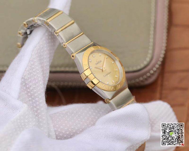 Best Replica Replica Omega Constellation 27mm Quartz Ladies TW Factory 1:1 Best Edition Swiss Eta Quartz 1376 Gold Dial - Colareps