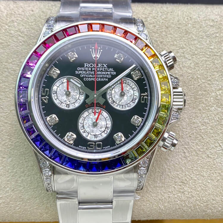 Best Replica Replica Rolex Daytona 116599 RBOW 1:1 Best Edition TW Factory Black Dial - Colareps