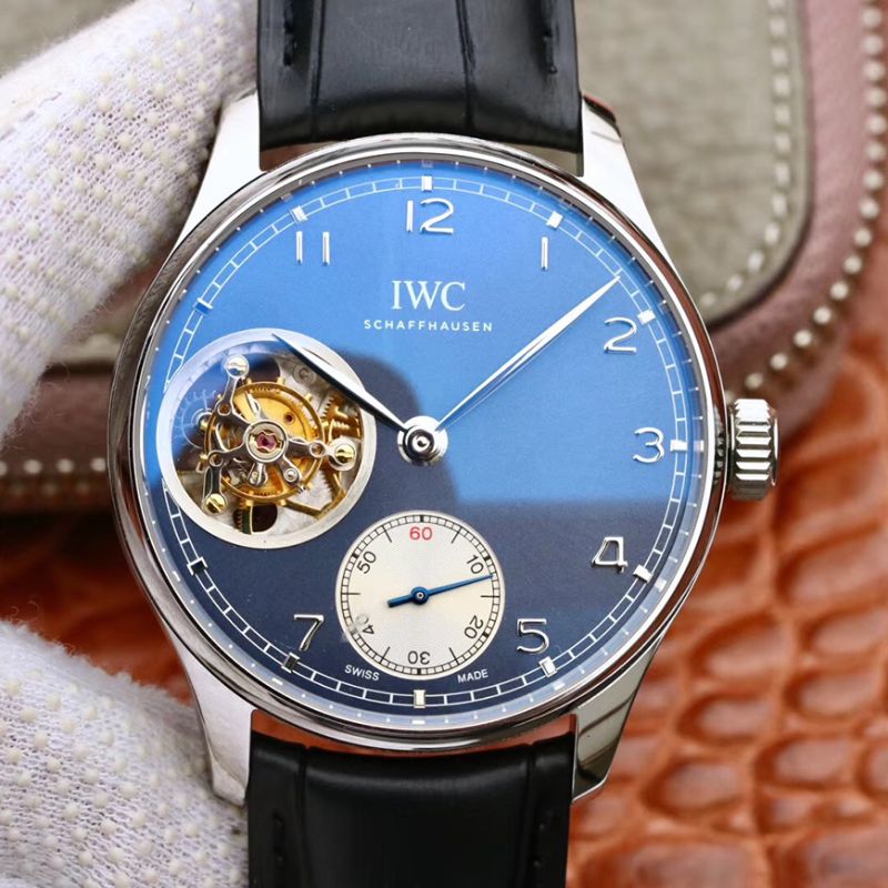 Best Replica IWC Replica Portuguese Tourbillon IW546302 ZF Factory Men Watches 1:1 Best Edition Swiss Tourbillon Blue Dial - Colareps