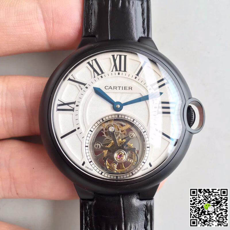 Best Replica Replica Ballon Bleu De Cartier Tourbillon Men Watches 1:1 Best Edition Swiss Tourbillon White Dial - Colareps