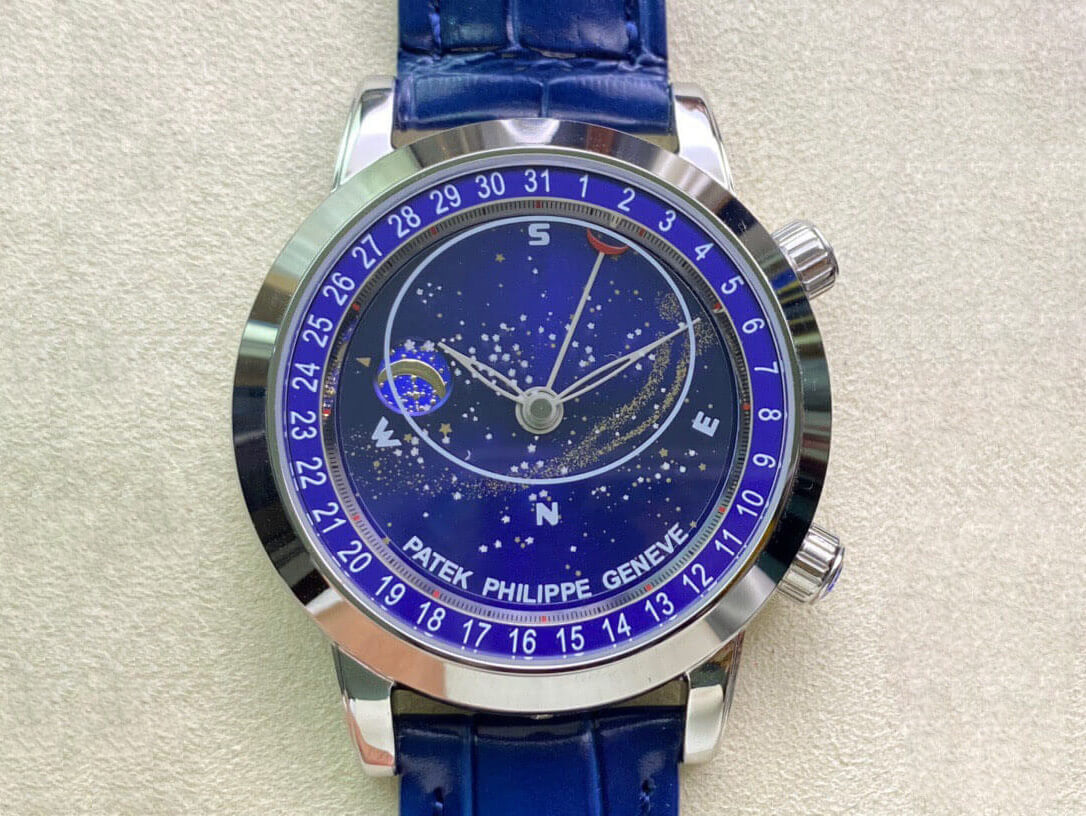 Best Replica Replica Patek Philippe Grand Complications 6102P-001 1:1 Best Edition AI Factory Sky Moon Blue Dial - Colareps