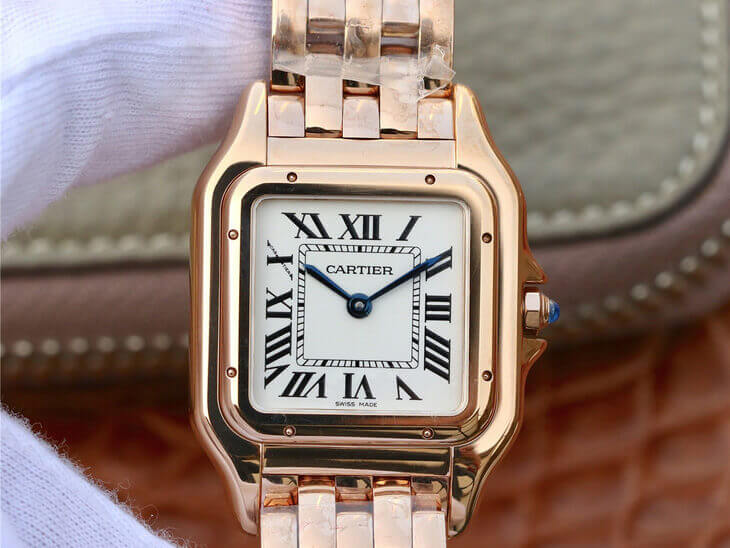 Best Replica Replica Panthere De Cartier WGPN0007 27MM 1:1 Best Edition 8848 Factory Rose Gold - Colareps