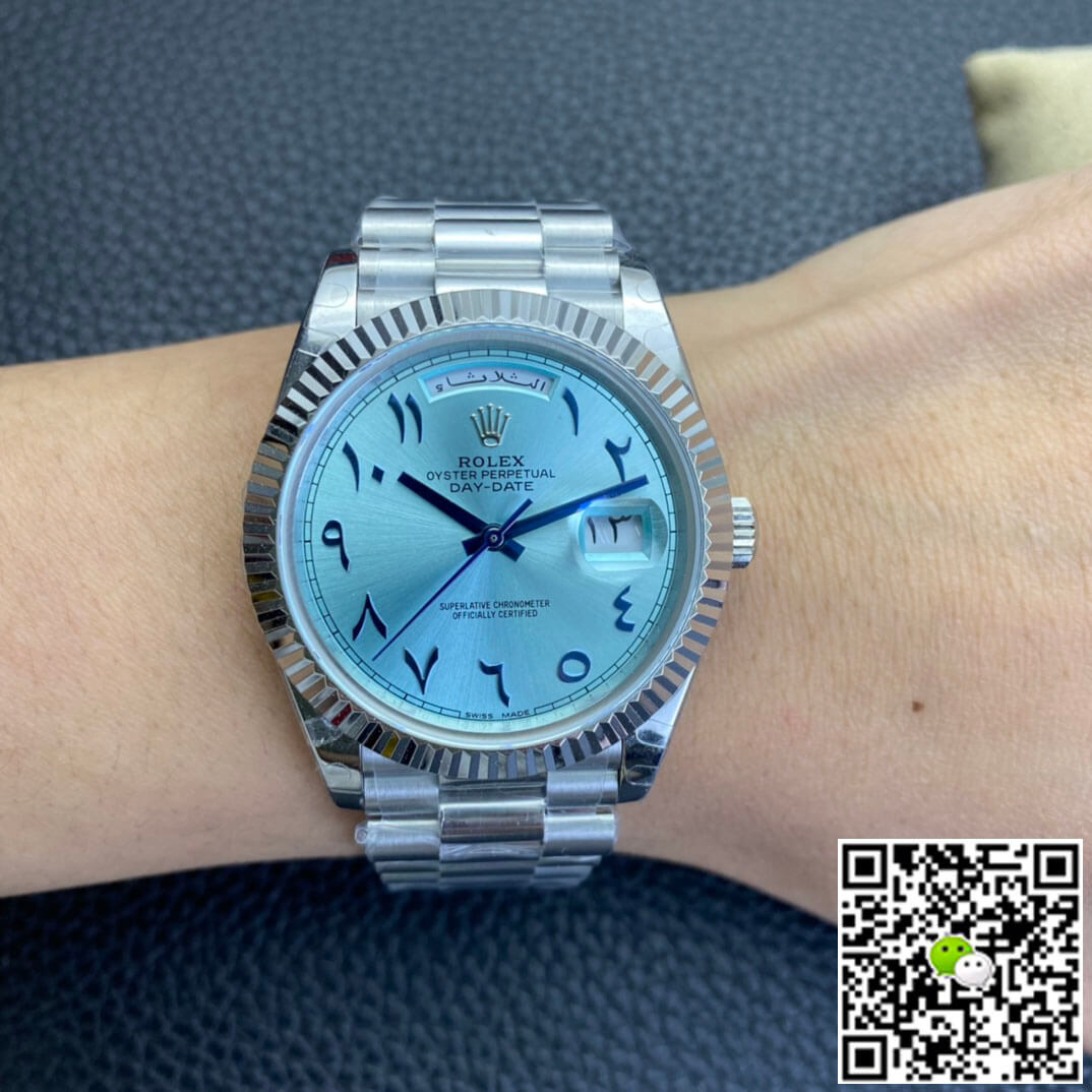 Best Replica Replica Rolex Day Date 1:1 Best Edition BP Factory Middle East Custom Ice Blue Dial - Colareps