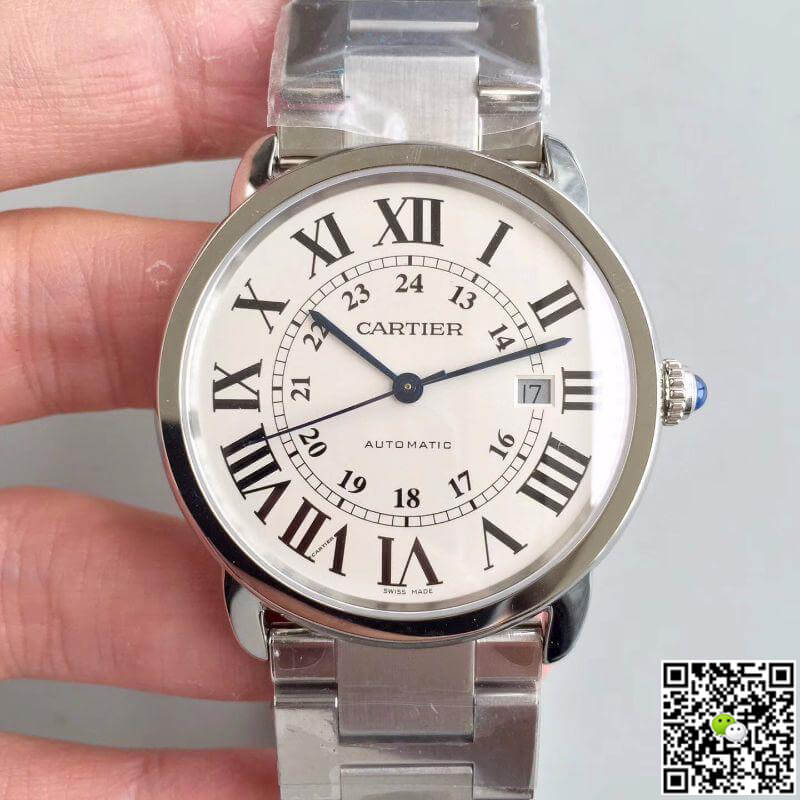 Best Replica Replica Ronde Solo De Cartier W670101 ZF Factory Men Watches 1:1 Best Edition Swiss ETA9015 White Dial - Colareps