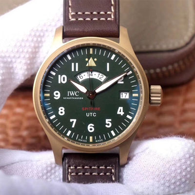 Best Replica Replica IWC Pilot Spitfire IW327101 1:1 Best Edition ZF Factory Green Dial Swiss ETA82710 - Colareps