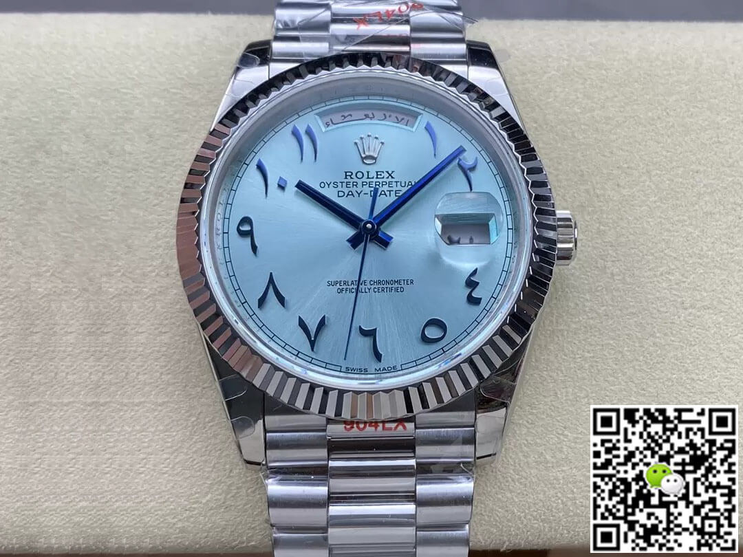 Best Replica Replica Rolex Day Date M228236 1:1 Best Edition GM Factory V2 Middle Eastern Blue Dial - Colareps