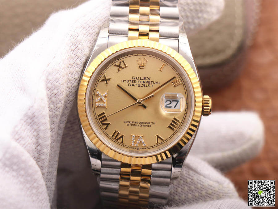 Best Replica Replica Rolex Datejust 126233 1:1 Best Edition EW Factory Gold Dial - Colareps