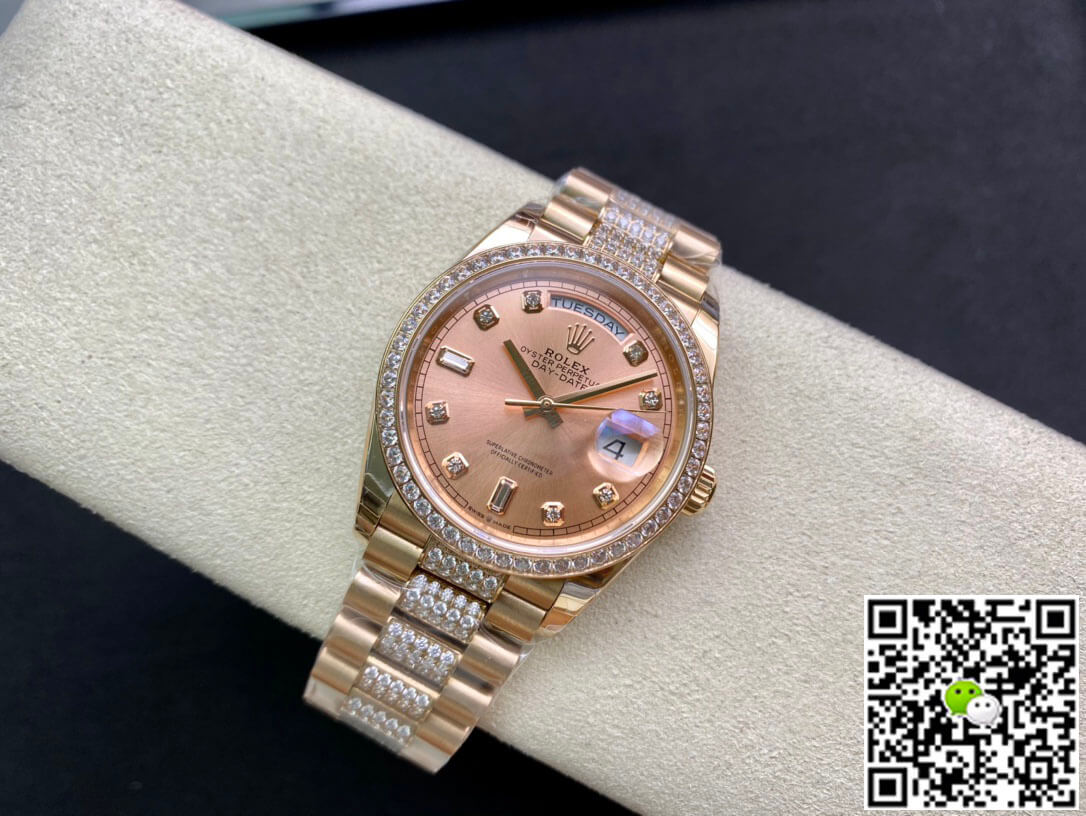 Best Replica Replica Rolex Day Date M128345RBR-0020 1:1 Best Edition EW Factory Rose Gold Dial - Colareps