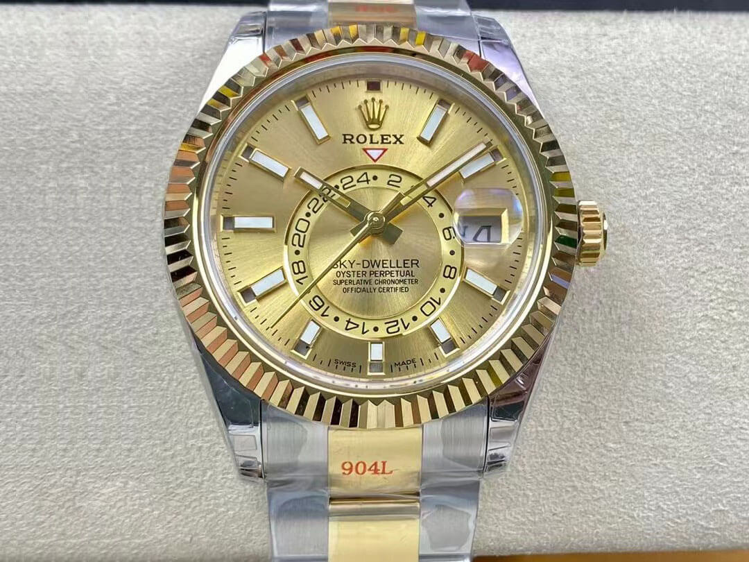 Best Replica Replica Rolex Sky Dweller M326933-0001 V2 1:1 Best Edition Noob Factory Champagne Dial - Colareps