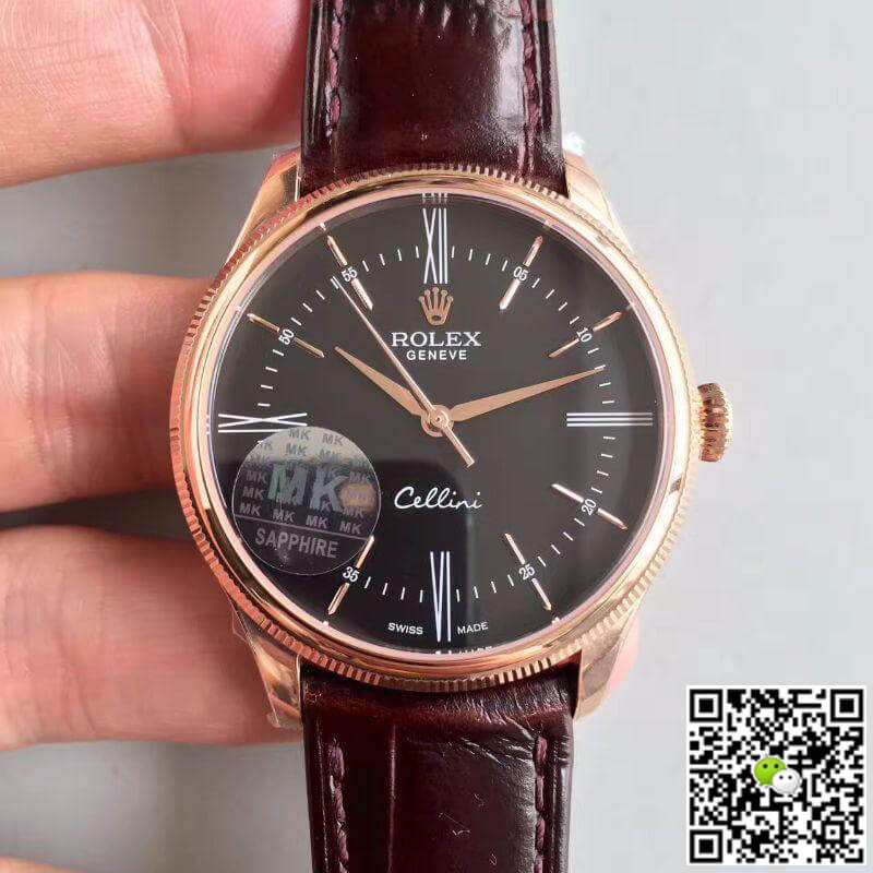 Best Replica Replica Rolex Cellini 50505 MKS Factory 1:1 Best Edition Swiss ETA3132 Black Dial - Colareps
