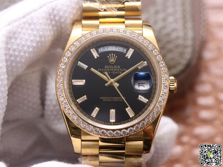 Best Replica Replica Rolex Day Date M228348RBR-0001 1:1 Best Edition EW Factory Black Dial - Colareps