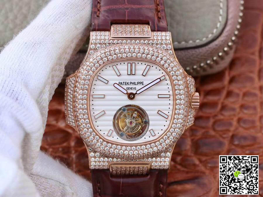 Best Replica Patek Philippe Replica Nautilus Jumbo 5711 R8 Factory 1:1 Best Edition Swiss Tourbillon Rose Gold - Colareps