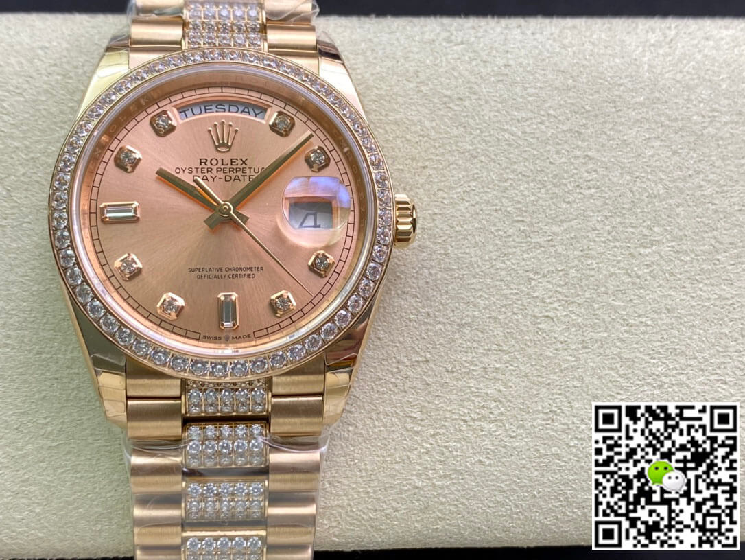 Best Replica Replica Rolex Day Date M128345RBR-0020 1:1 Best Edition EW Factory Rose Gold Dial - Colareps