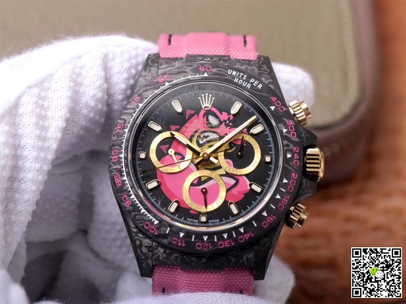 Best Replica Rolex Daytona Replica Cosmos Pink Exploded Dragon 1:1 Best Edition WWF Factory Swiss ETA7750 - Colareps