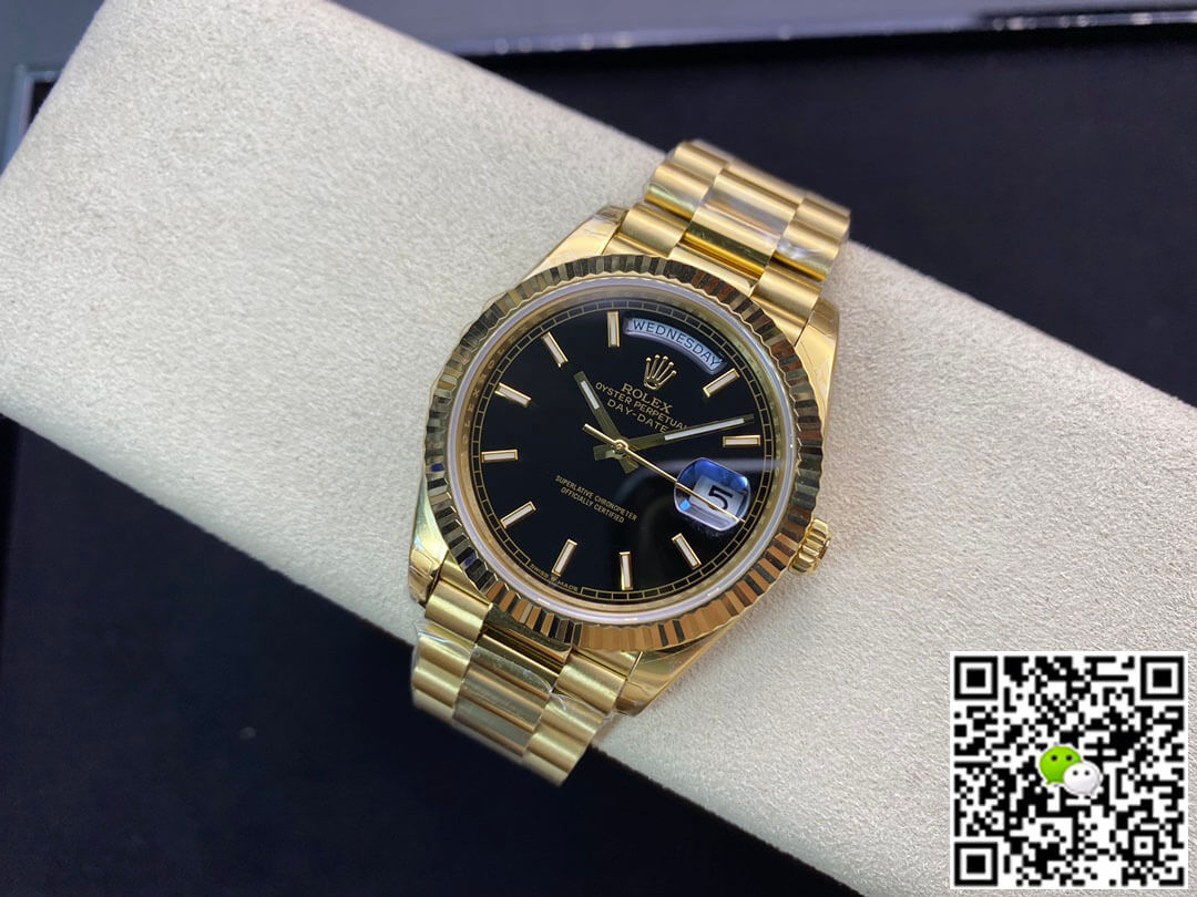 Best Replica Replica Rolex Day Date 40MM 1:1 Best Edition EW Factory Black Dial - Colareps