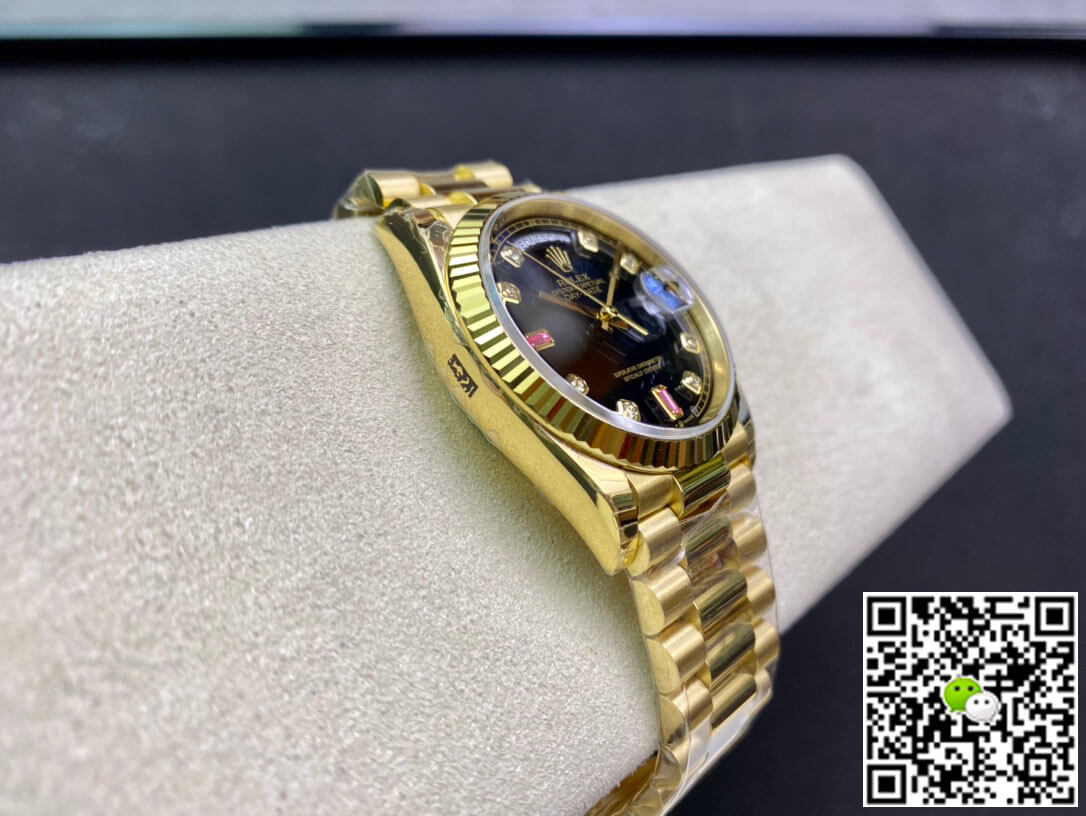 Best Replica Replica Rolex Day Date 118208 1:1 Best Edition EW Factory Black Dial - Colareps