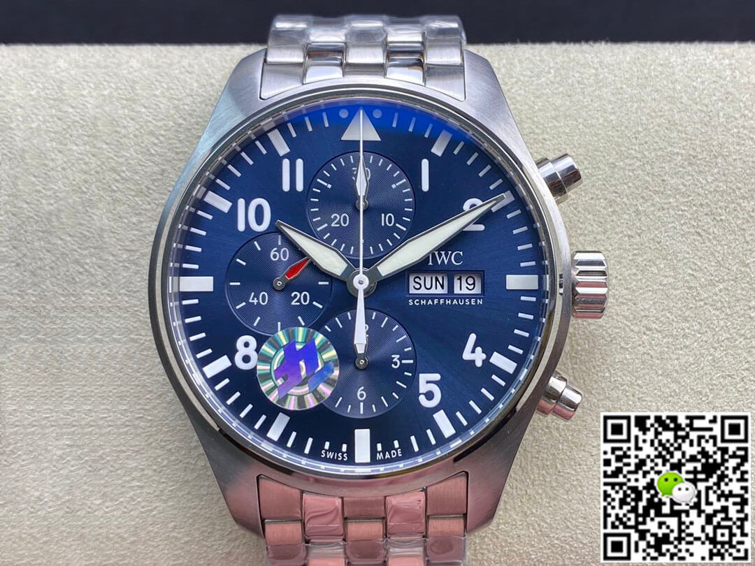 Best Replica Replica IWC Pilot Chronograph IW377717 ZF Factory 1:1 Best Edition Swiss ETA7750 Blue Dial - Colareps