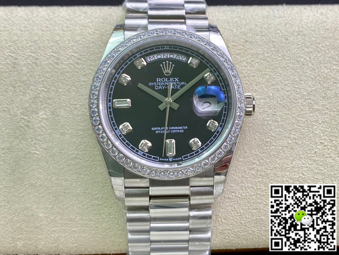 Best Replica Replica Rolex Day Date 118346 36MM 1:1 Best Edition EW Factory Black Dial - Colareps