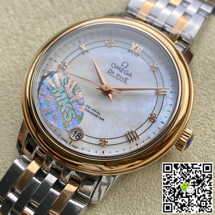 Best Replica Replica Omega De Ville 1:1 Best Edition MKS Factory Rose Gold Diamond Dial - Colareps