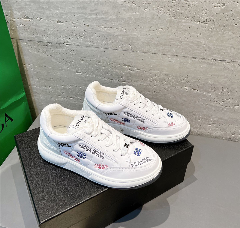 Best Replica chanel embroidered white sneakers - Colareps