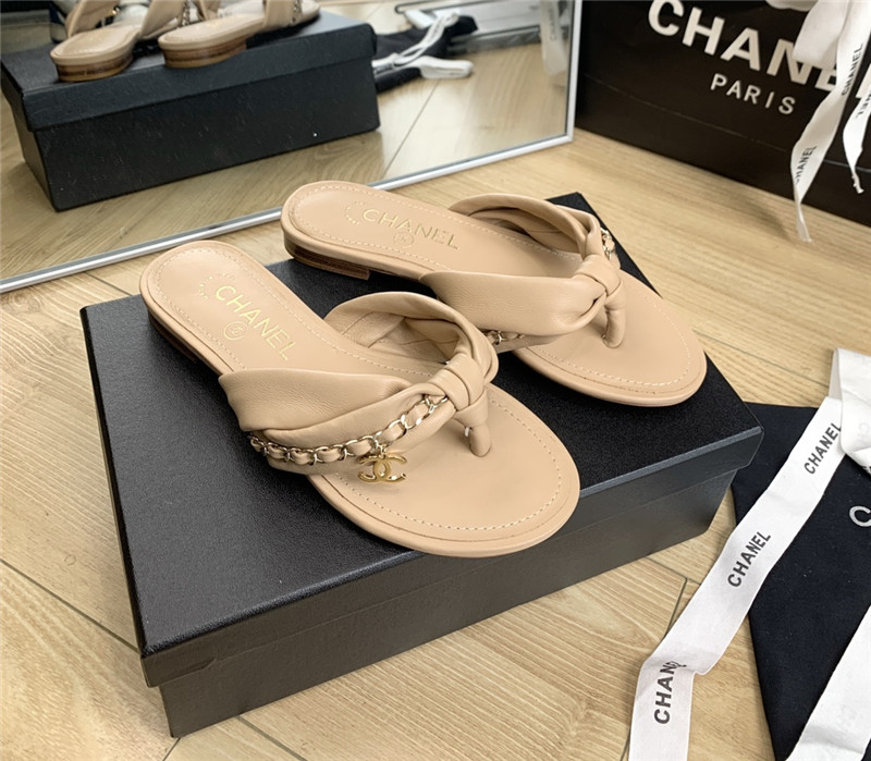 Best Replica chanel flat chain slippers - Colareps