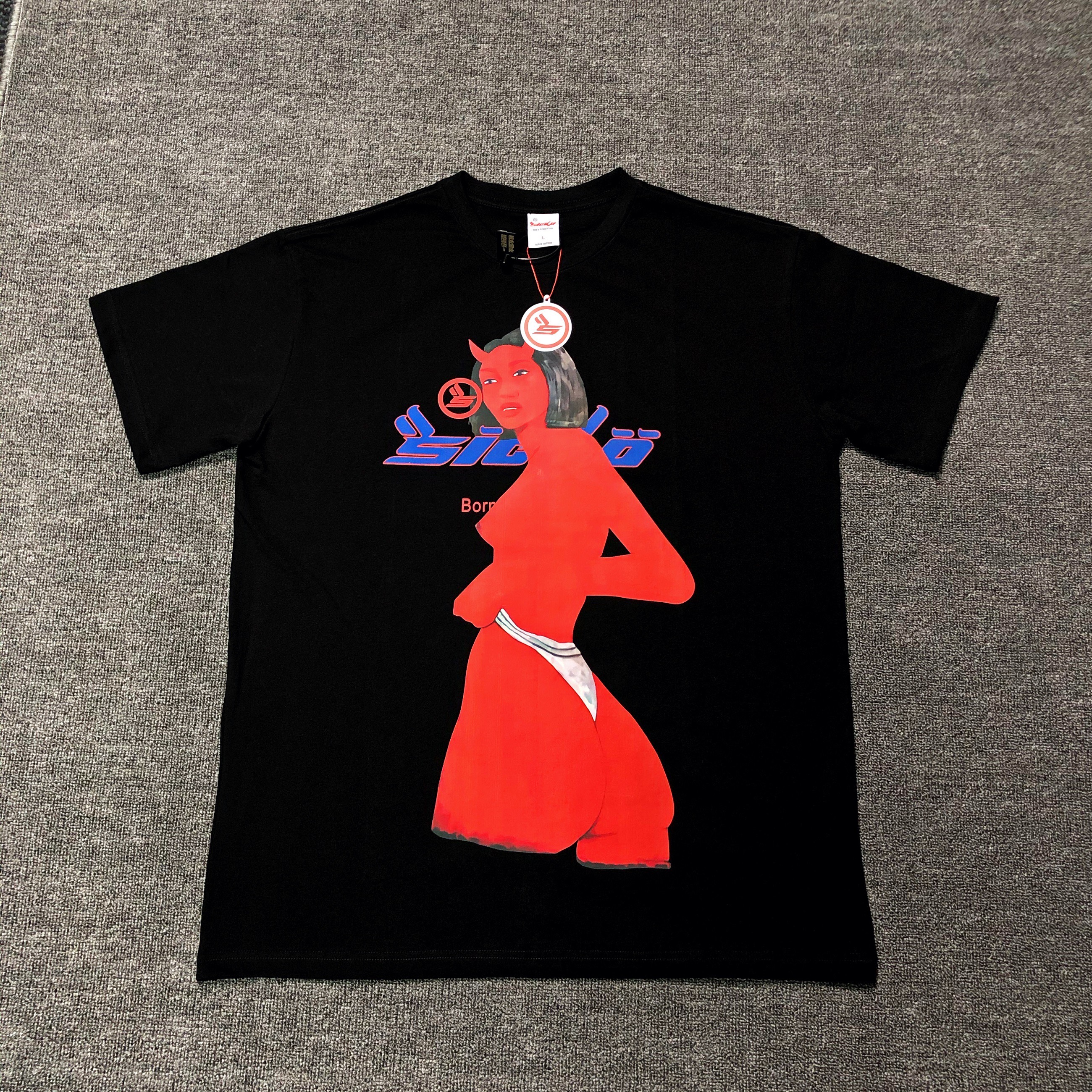 Best Replica 1:1 quality version Sicko.1993 pink sideways naked woman tee - Colareps