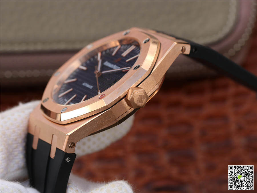 Best Replica Replica Audemars Piguet Royal Oak 15400 1:1 Best Edition Rose Gold Blue Dial - Colareps