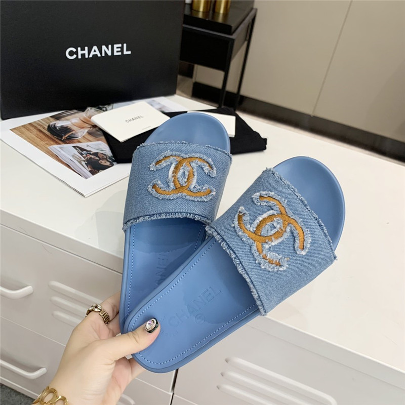 Best Replica CHANEL denim sandals slippers - Colareps