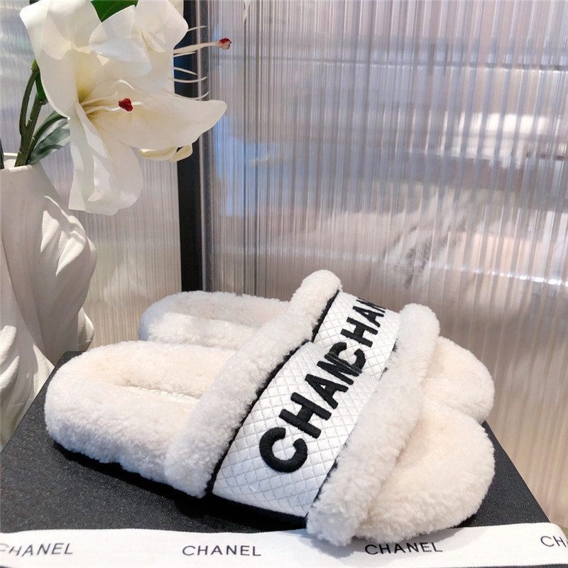 Best Replica chanel lamb wool slippers - Colareps