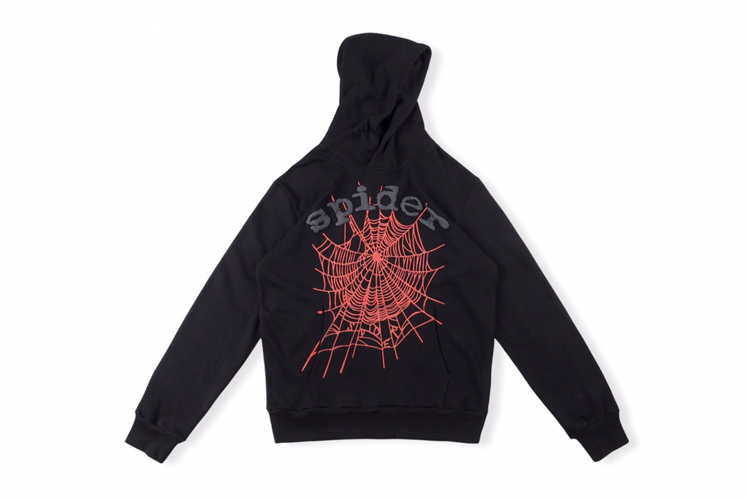 Best Replica High Street red spider web solid black foam printed sweatshirt hoodie - Colareps