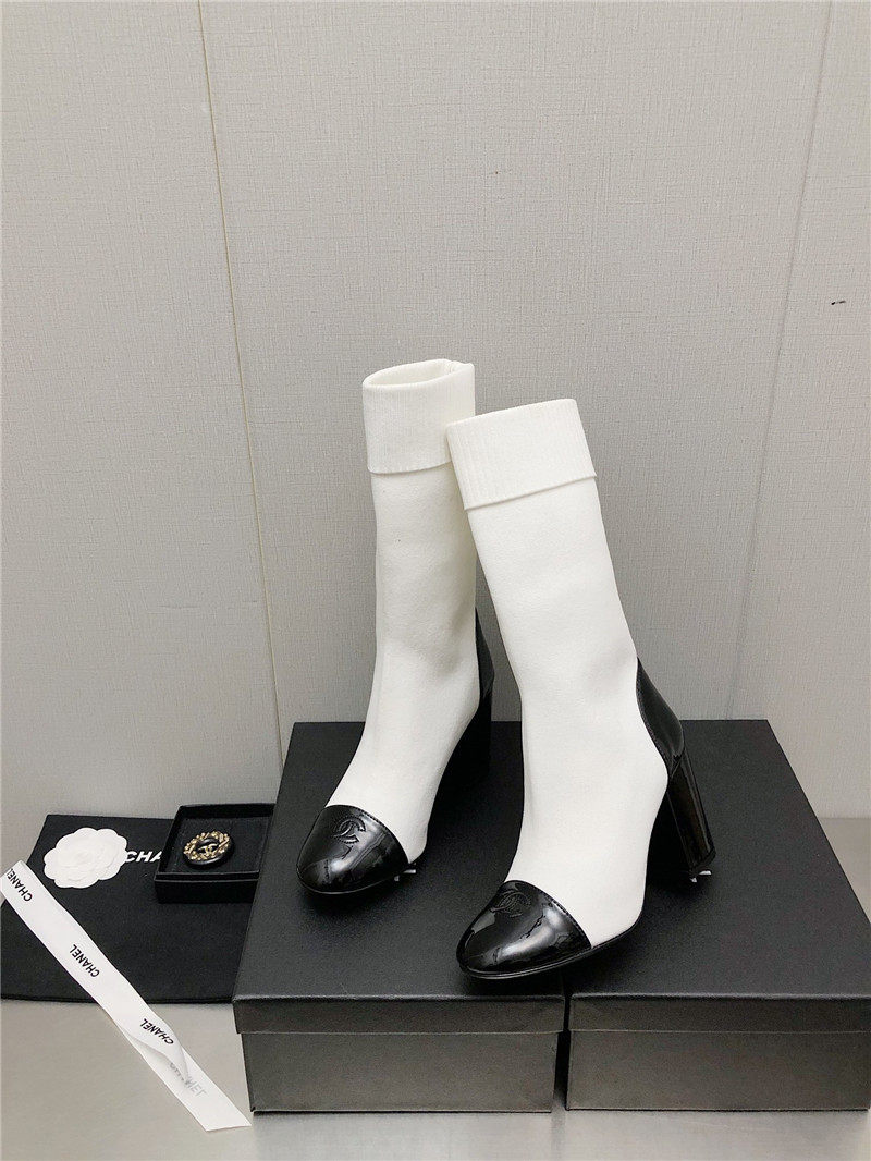 Best Replica chanel autumn winter small fragrance chunky heel socks boots - Colareps