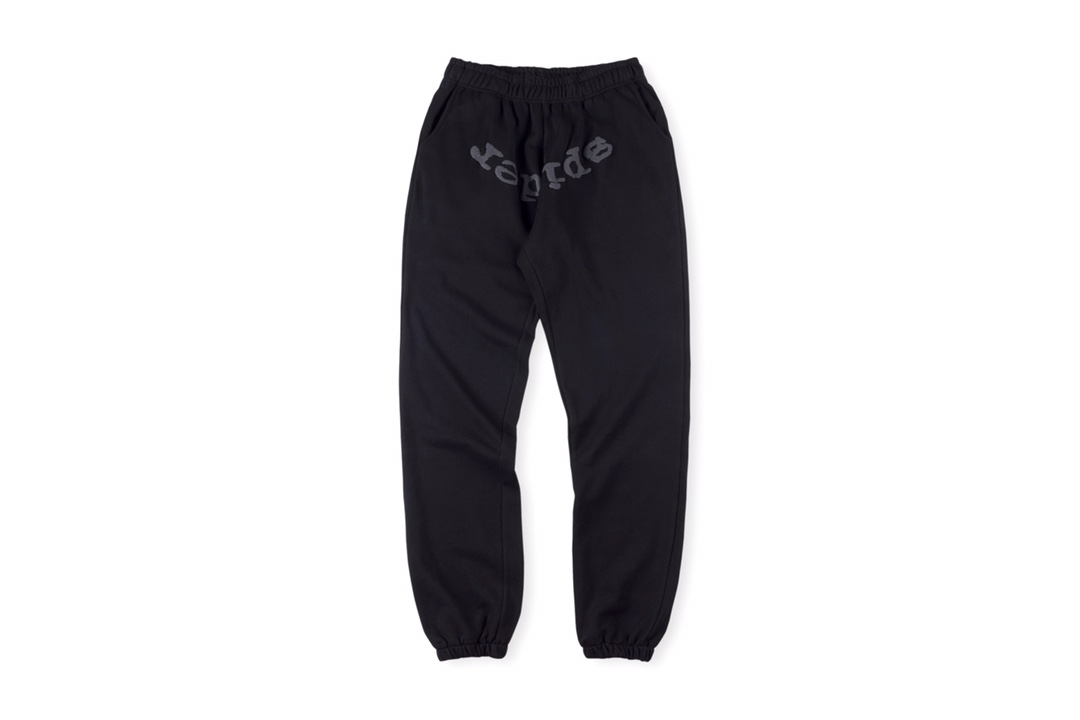 Best Replica High Street red spider web solid black foam printed  sweatpants - Colareps
