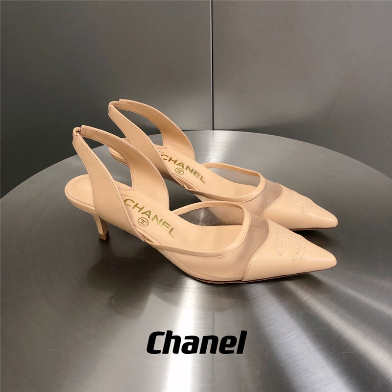 Best Replica chanel mesh pointed toe cat heels - Colareps